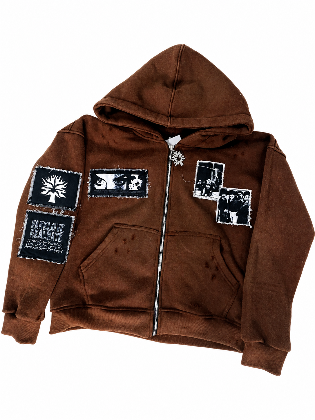 Mocha Patch Zip Up